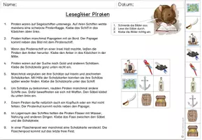 Vorschau - Arbeitsblätter - Lesegitter Piraten - Leserätsel Logical - Seite 1