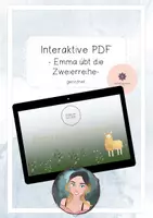 Vorschau - Stationenlernen - Emma übt die Zweierreihe - interaktive PDF zum Einmaleins - Deckblatt
