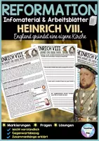 Vorschau - Arbeitsblätter - Reformation - Heinrich VIII. | Infomaterial & Arbeitsblätter - Deckblatt
