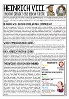Vorschau - Arbeitsblätter - Reformation - Heinrich VIII. | Infomaterial & Arbeitsblätter - Seite 1