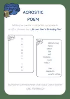 Vorschau - Arbeitsblätter - Brown Owl's Birthday Tea - ACROSTIC POEM - Deckblatt