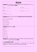 Vorschau - Klassenarbeiten - Mathearbeit Klassenarbeit Brüche Klasse 6 - Seite 2