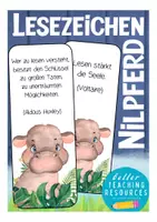 Vorschau - Mal- und Bastelvorlagen - Lesezeichen Nilpferd Nilpferdklasse Schulanfang - Deckblatt