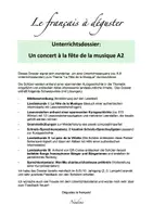 Vorschau - Unterrichtsreihen - Unterrichtsdossier: Un concert à la fête de la musique A2 - Deckblatt