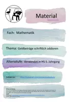 Vorschau - Arbeitsblätter - Geldbeträge schriftlich addieren - dreifach differenziert - Deckblatt