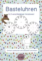 Vorschau - Mal- und Bastelvorlagen - FREEBIE Basteluhren für bärenstarke Uhren im Klassenzimmer! - Deckblatt