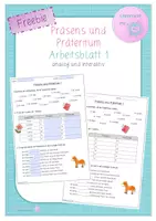 Vorschau - Arbeitsblätter - Arbeitsblatt Präsens und Präteritum 1 (interaktiv und analog) - Deckblatt