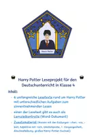 Vorschau - Arbeitsblätter - Harry Potter Leseprojekt Klasse 4 - Deckblatt