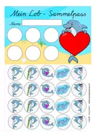 Vorschau - Fördermaterial/Inklusion - Lobkärtchen Delfinklasse Schulanfang - Seite 1