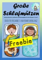 Vorschau - Arbeitsblätter - Große Schlafmützen Freebie (Lese-Mal-Blätter Kl. 3 u. 4) - Deckblatt