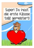 Vorschau - Mal- und Bastelvorlagen - Abschied 1. Klasse Biberklasse Feriengrüße - Seite 2