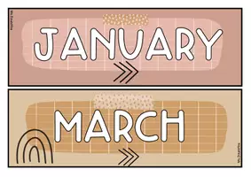 Vorschau - Poster - Boho: Tafelkalender Englisch (Weekdays, Months) - Seite 1