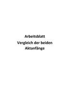 Vorschau - Arbeitsblätter - Die Physiker - Vergleich der beiden Aktanfänge - Deckblatt