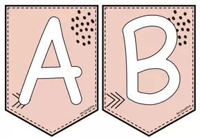 Vorschau - Mal- und Bastelvorlagen - Boho: editierbare Wimpelketten (5 Designs in PowerPoint bearbeitbar) - Seite 3