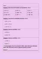 Vorschau - Klassenarbeiten - Mathearbeit Klasse 5 Multiplikation und Division - Seite 2
