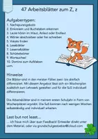 Vorschau - Unterrichtsreihen - Arbeitsblätter Buchstabe Z Grundschrift Wochenplan Buchstabeneinführung - Seite 1