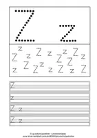 Vorschau - Unterrichtsreihen - Arbeitsblätter Buchstabe Z Grundschrift Wochenplan Buchstabeneinführung - Seite 3