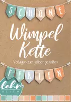 Vorschau - selbst erstellte Cliparts/Grafiken - Wimpelkette Vorlage zum abändern - Schöne Ferien - Deckblatt