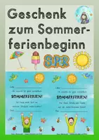 Vorschau - Mal- und Bastelvorlagen - Geschenk zum Sommerferienbeginn (1) - Deckblatt