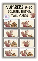 Vorschau - Stationenlernen - Numbers 0-10 & 11-20 - Task Cards - Squirrel Edition - Deckblatt