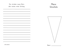 Vorschau - Arbeitsblätter - Schultüte Flyer Geschichte erste Hausaufgabe Schultag Zuckertüte - Seite 1
