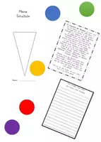 Vorschau - Arbeitsblätter - Schultüte Flyer Geschichte erste Hausaufgabe Schultag Zuckertüte - Deckblatt