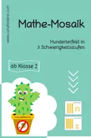 Vorschau - Arbeitsblätter - Materialpaket Mathe Mosaik im Zahlenraum 100 in 3 Schwierigkeitsstufen - Deckblatt