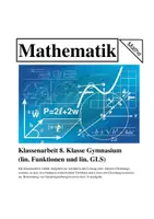 Vorschau - Klassenarbeiten - Klassenarbeit 8. Klasse Gymnasium (lin. Funktionen und lin. GLS) - Deckblatt