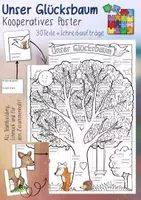 Vorschau - Arbeitsblätter - Unser Glücksbaum - Kooperatives Poster (Grundschule / Sek 1 Gemeinschaftsbild) - Seite 1