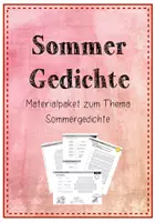 Vorschau - Arbeitsblätter - Sommer Gedichte - Bildgedicht, Akrostichon, Elfchen - Deckblatt