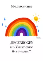 Vorschau - Mal- und Bastelvorlagen - Malgeschichte / rhythmisches Zeichnen „REGENBOGEN“ (Hoch- & Querformat) - Seite 1