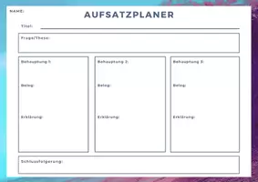Vorschau - Arbeitsblätter - Aufsatzplaner Lineare Erörterung - Seite 1