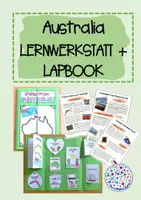 Vorschau - Unterrichtsreihen - Australia - Lernwerkstatt / Fact Cards mit Lapbook - Deckblatt