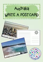 Vorschau - Arbeitsblätter - Writing a Postcard - Australia / Schreibe eine Postkarte - Deckblatt