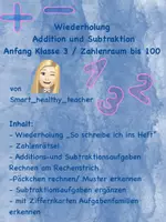 Vorschau - Arbeitsblätter - Mathe Klasse 3 Wiederholung – + - Deckblatt