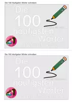 Vorschau - Arbeitsblätter - Die 100 häufigsten Wörter schreiben - Nachziehversion - Deckblatt