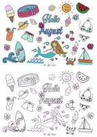 Vorschau - Mal- und Bastelvorlagen - 🏖Ausmalbild 🐳 August ⛵️ - Deckblatt