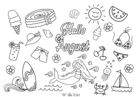 Vorschau - Mal- und Bastelvorlagen - 🏖Ausmalbild 🐳 August ⛵️ - Seite 3