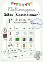 Vorschau - Stationenlernen - Klettmappe: Silben zuordnen (Klassenzimmer) - Deckblatt