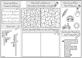 Vorschau - Unterrichtsreihen - Mini-Lapbook | Buchstabe F/f | Buchstabeneinführung - Seite 1