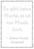 Vorschau - Unterrichtsreihen - Antonio Vivaldi Komponist Zitat zum kreativen Ausmalen/Gestalten inkl. Reflexion Musikunterricht Grundschule/Unterstufe Musik - Seite 1
