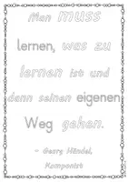 Vorschau - Unterrichtsreihen - Georg Händel Komponist Zitat zum kreativen Ausmalen/Gestalten inkl. Reflexion Musikunterricht Grundschule/Unterstufe Musik - Deckblatt