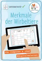Vorschau - Arbeitsblätter - Wirbeltiere – digitale Tabelle zum Ausfüllen für Computer & iPad - Deckblatt