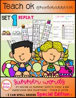 Vista previa - Hojas de trabajo - I Can Spell SPECIAL EDITION SUMMER WORDS SET 1 REPETITION - Portada