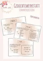 Vorschau - Stationenlernen - Gedichtewerkstatt mit 6 Gedichtformen !Sommeredition! - Deckblatt