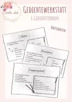 Vorschau - Stationenlernen - Gedichtewerkstatt mit 6 Gedichtformen - Deckblatt