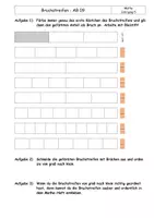 Vorschau - Arbeitsblätter - Bruchstreifen vergleichen AB 09 Bruchrechnung - Deckblatt