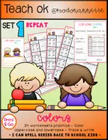 Vista previa - Hojas de trabajo - I Can Spell COLORS SET 1 REPETITION BACK TO SCHOOL color - Portada