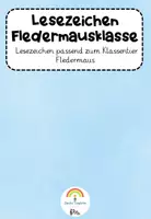 Vorschau - Mal- und Bastelvorlagen - Lesezeichen Begrüßungsgeschenk Fledermausklasse - Deckblatt