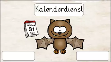 Vorschau - Mal- und Bastelvorlagen - Dienstkarten Fledermausklasse - Seite 1
